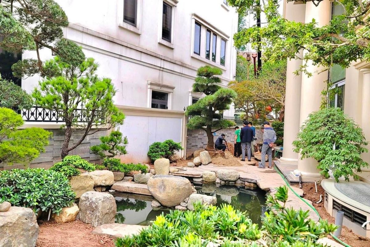 thi công sân vườn không có thiết kế tổng thể