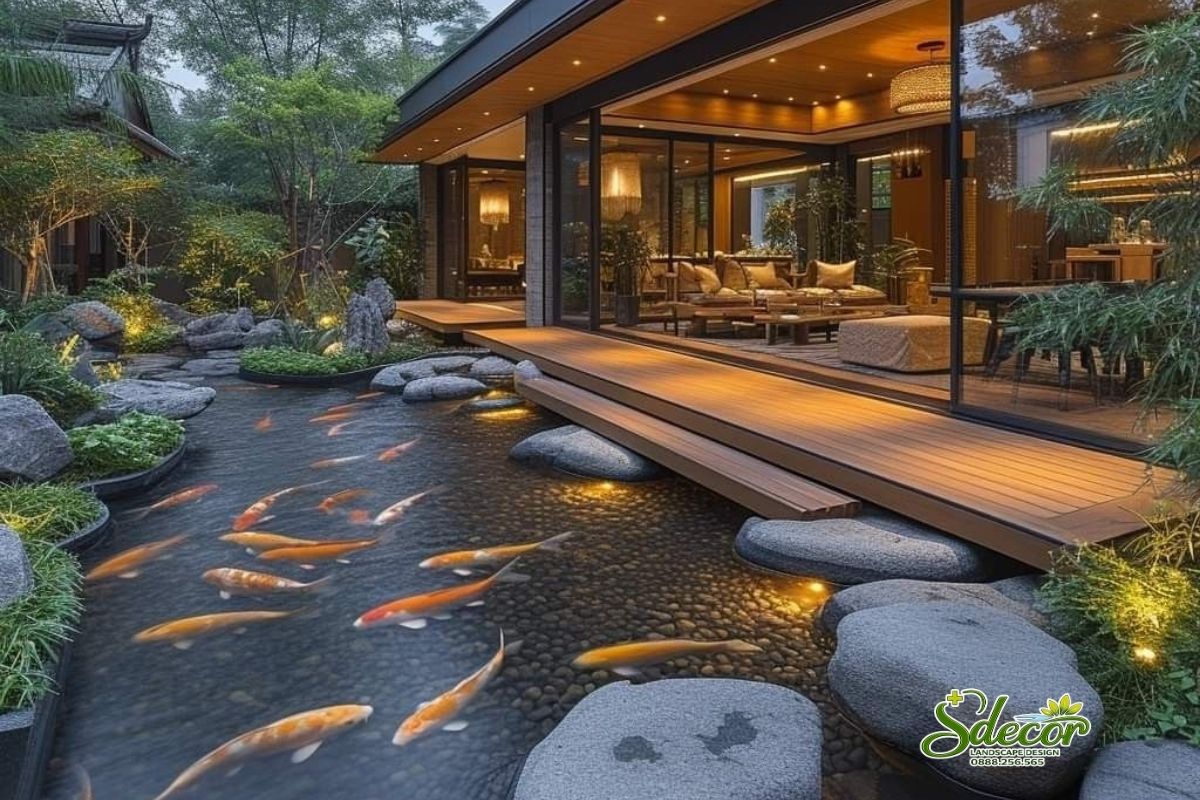 Hồ cá Koi hiện đại