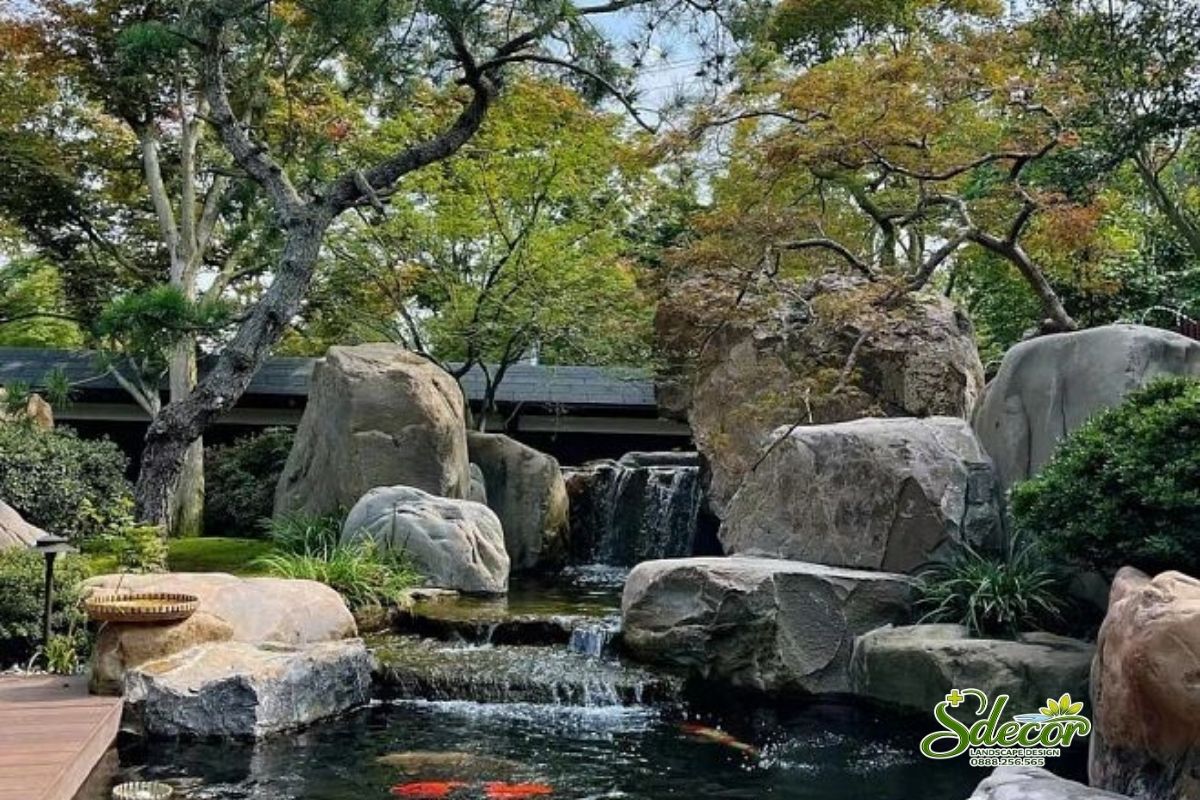Mẫu Hồ cá koi biệt thự ngoài trời