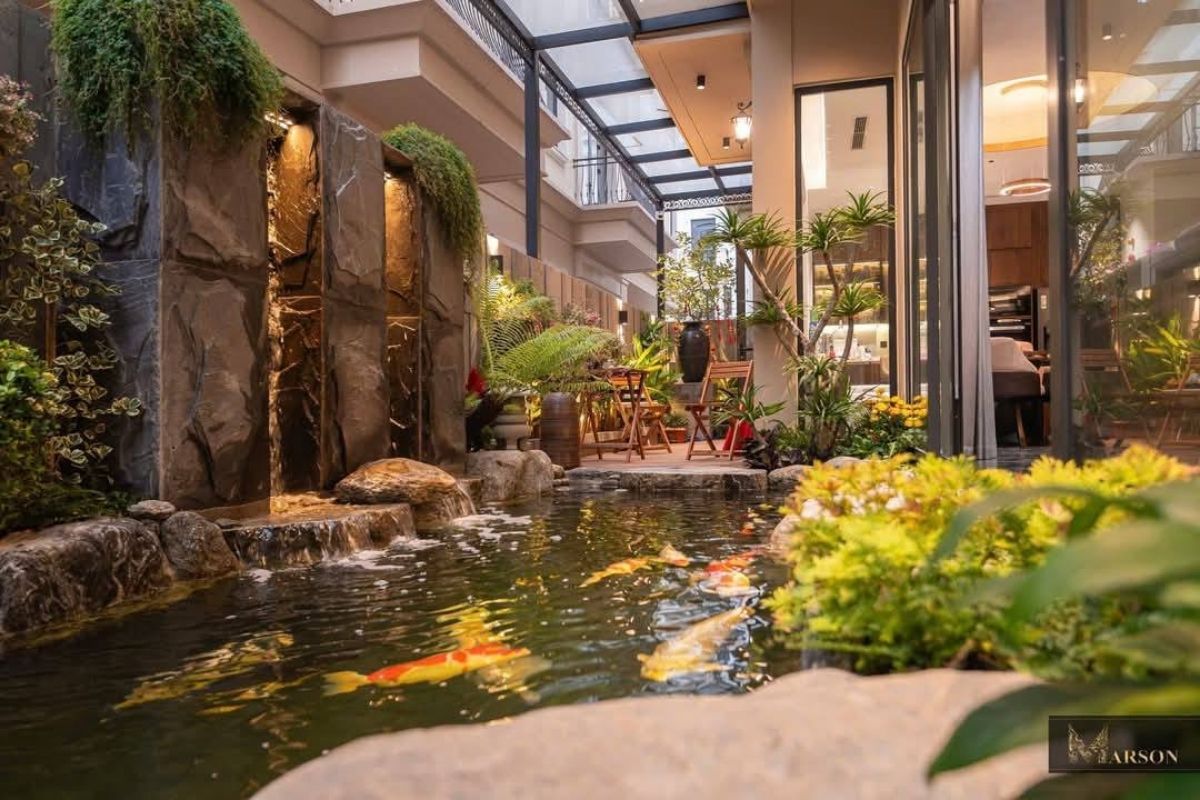 Hồ cá koi tự nhiên nhỏ đẹp