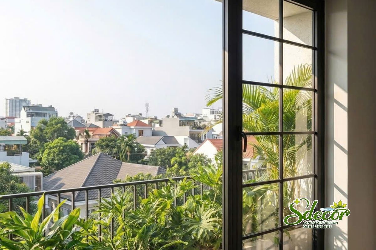 Thi công ban công xanh cho nhà phố