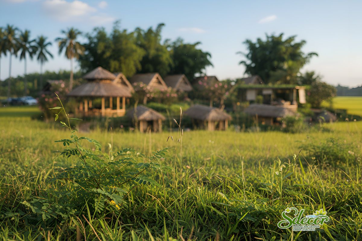 Thiết kế cảnh quan homsaty view cánh đồng