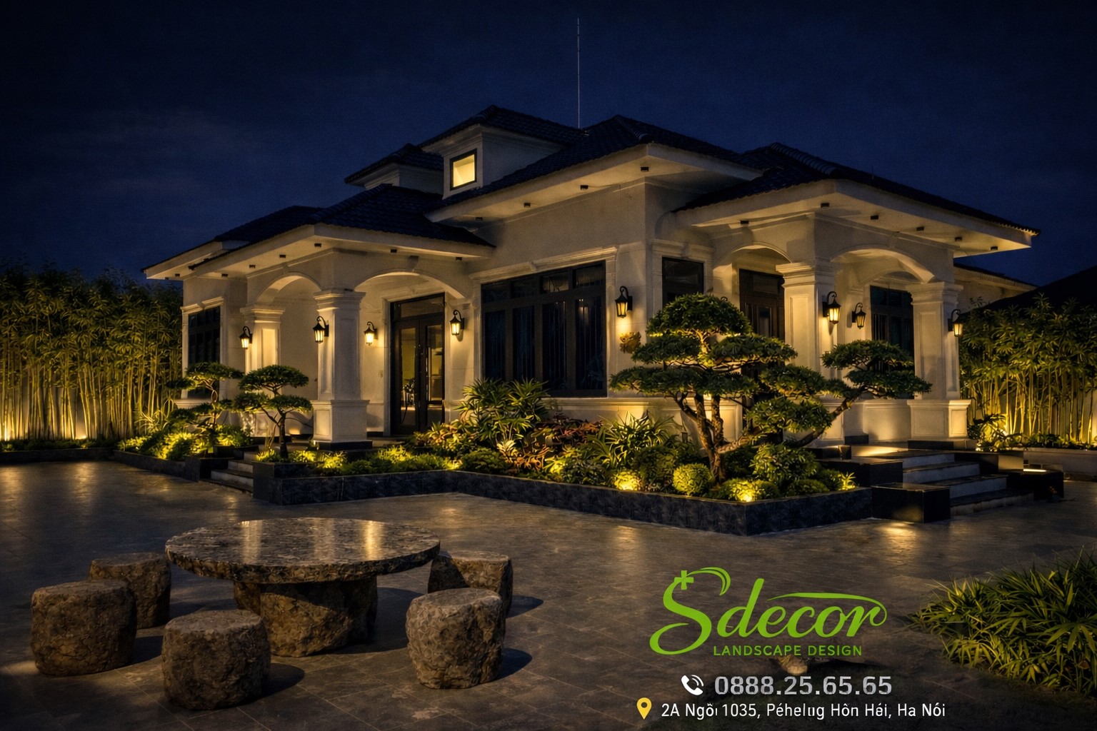 Hình ảnh Sân Vườn Khi Về Đêm