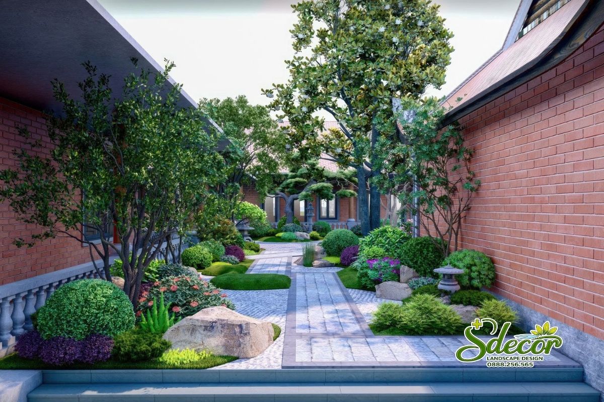 Thiết kế sân vườn đẹp hiện đại