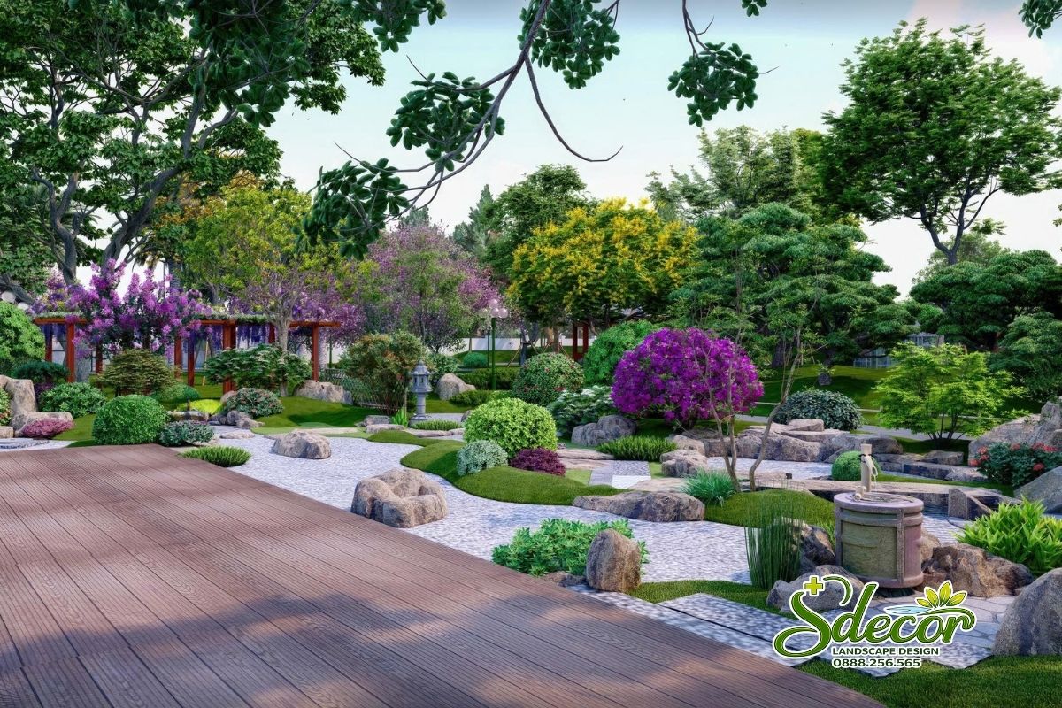 Phối cảnh sân vườn nhà thờ