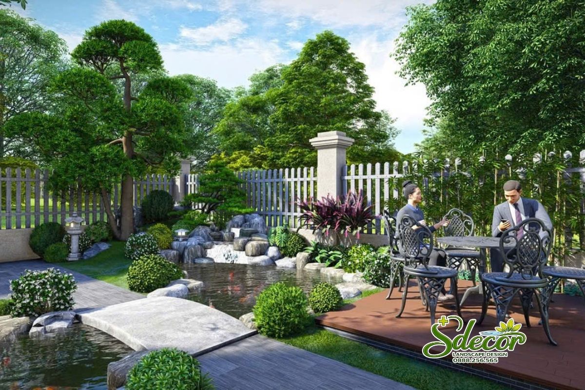 Hồ cá koi trước nhà đẹp