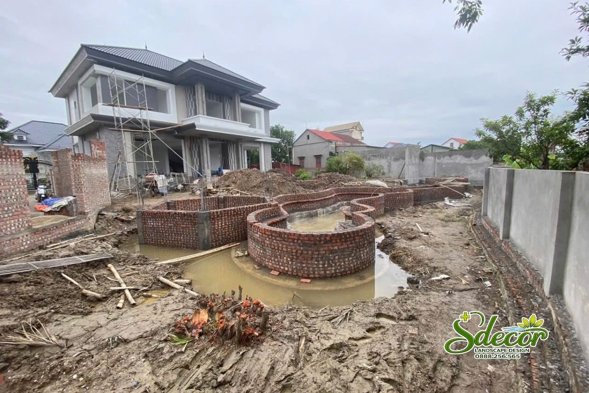 Quy trình thi công hồ cá koi