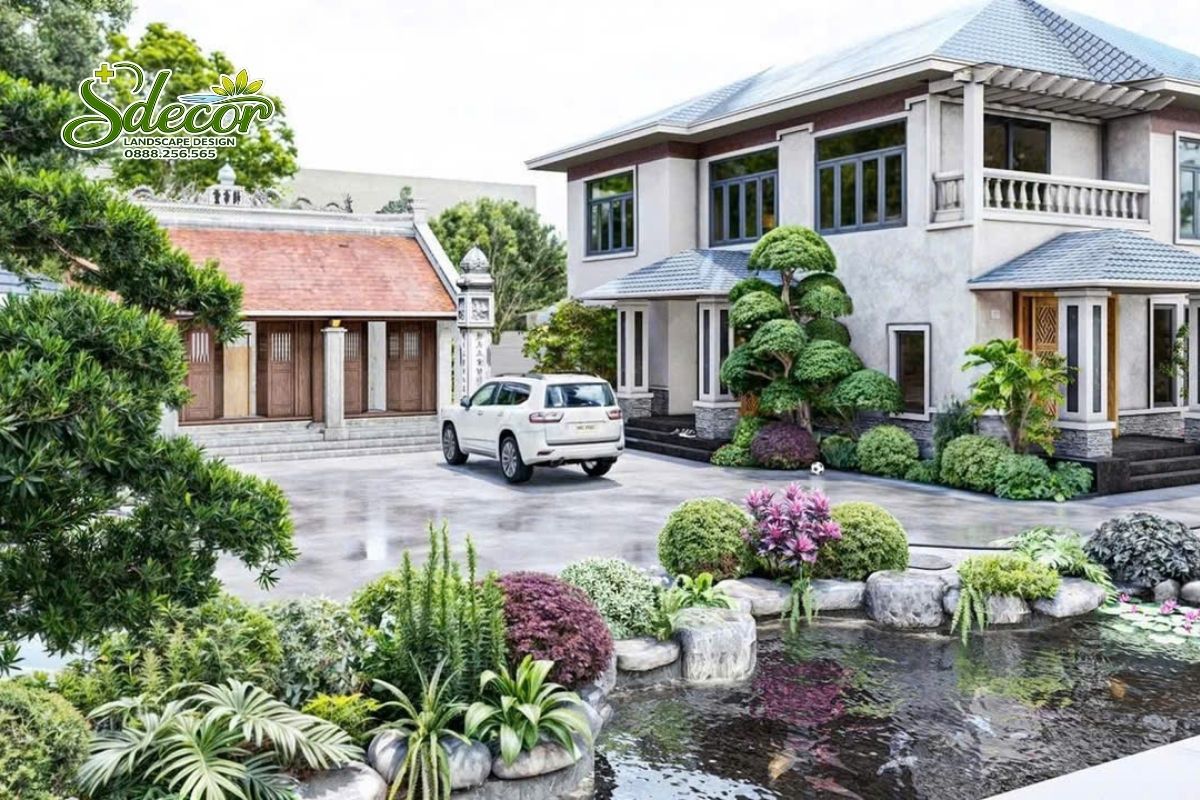 Thiết ké sân vườn nhà thờ đẹp sdecor