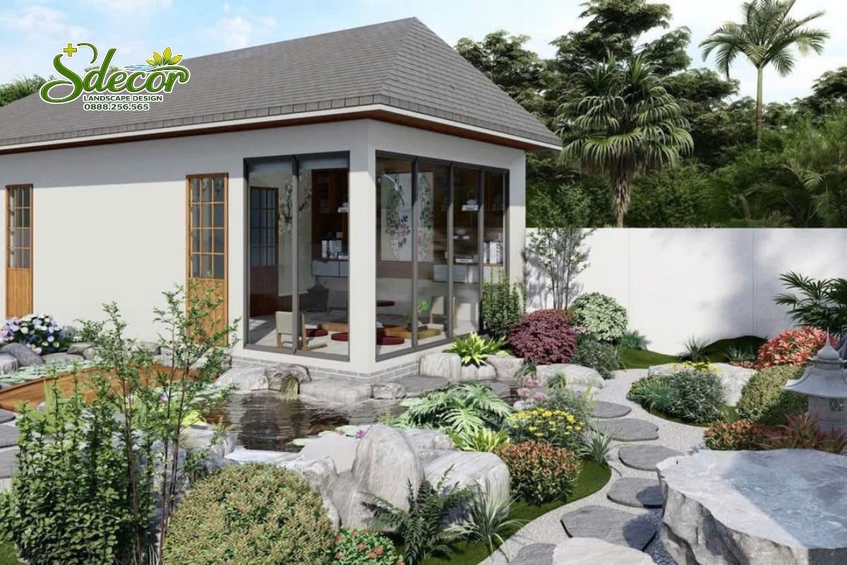 Thiết kế Hồ cá Koi tự nhiên cho biệt thự hiện đại