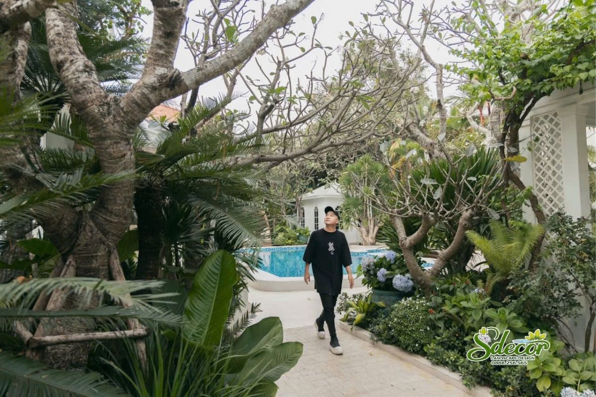 Sân vườn biệt thự nhiệt đới SDecor thi công