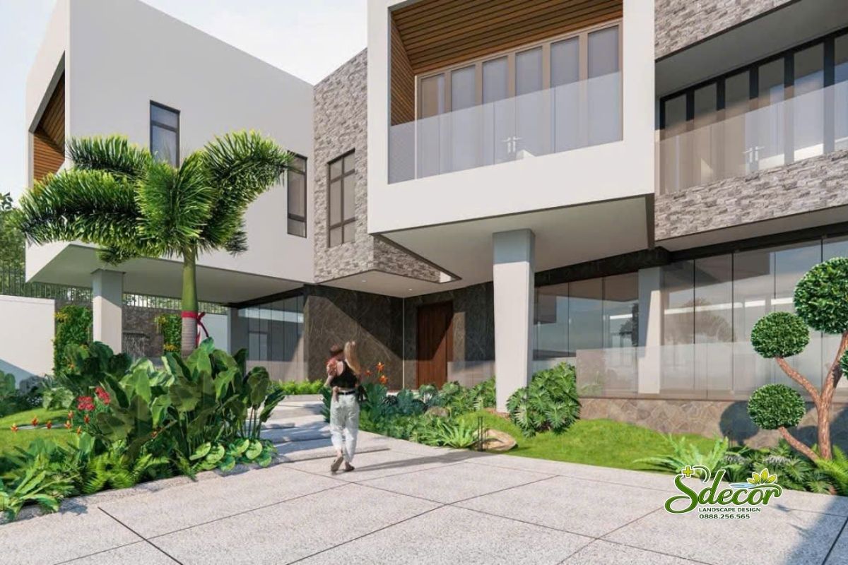 Thiết kế sân vườn biệt thự hiện đại Sdecor thực hiện