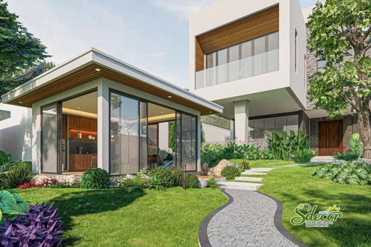 Thiết kế sân vườn hiện đại phong cách nhiệt đới Sdecor