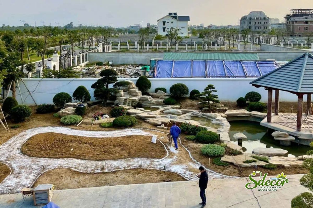 Thi công thoát nước san vườn