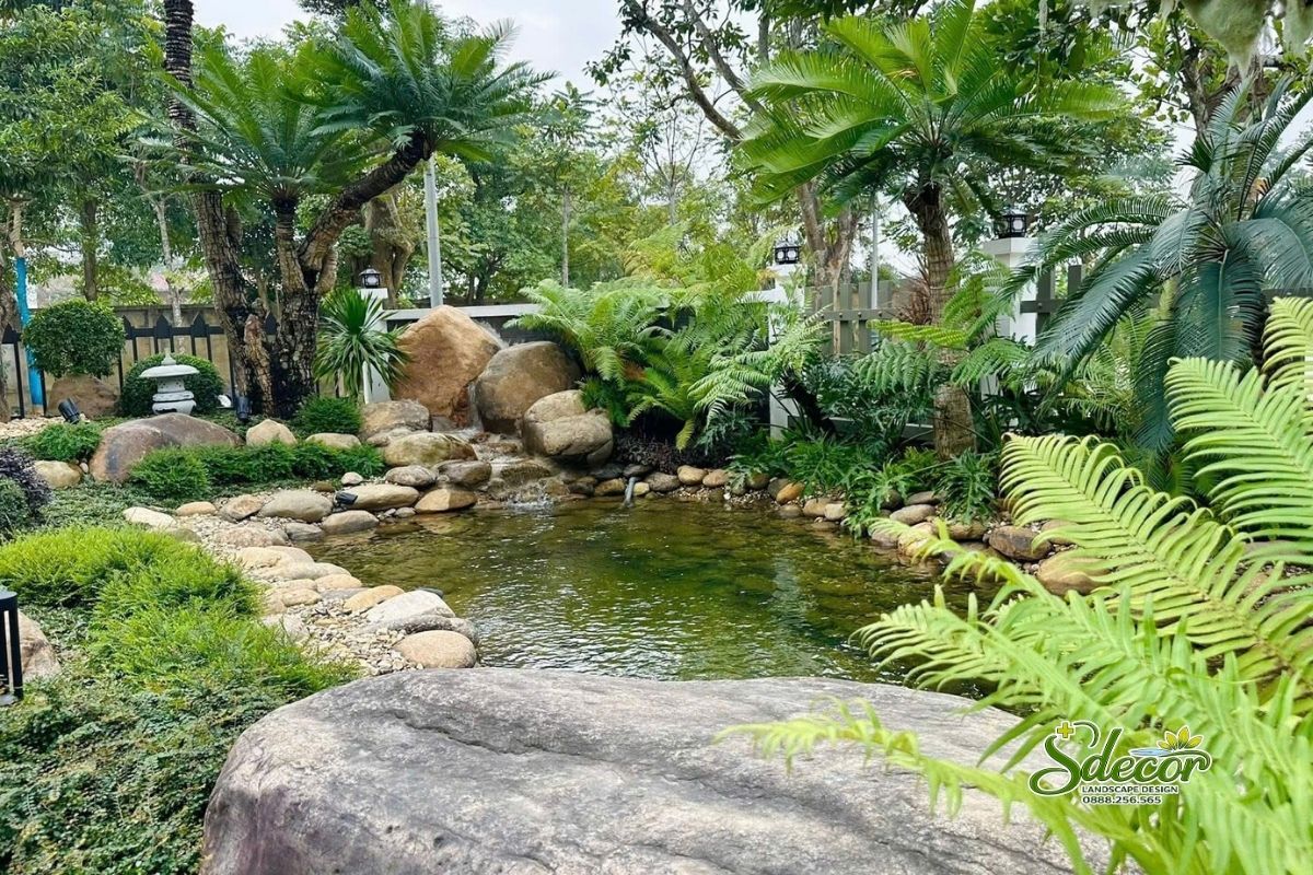 Thiết kế sân vườn biệt thự nhiệt đới