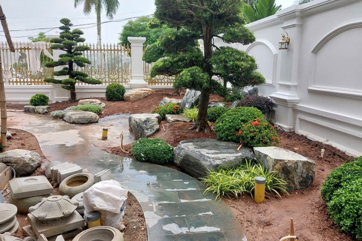 Thi công sân vườn có thiết kế sẽ tối ưu chi phí