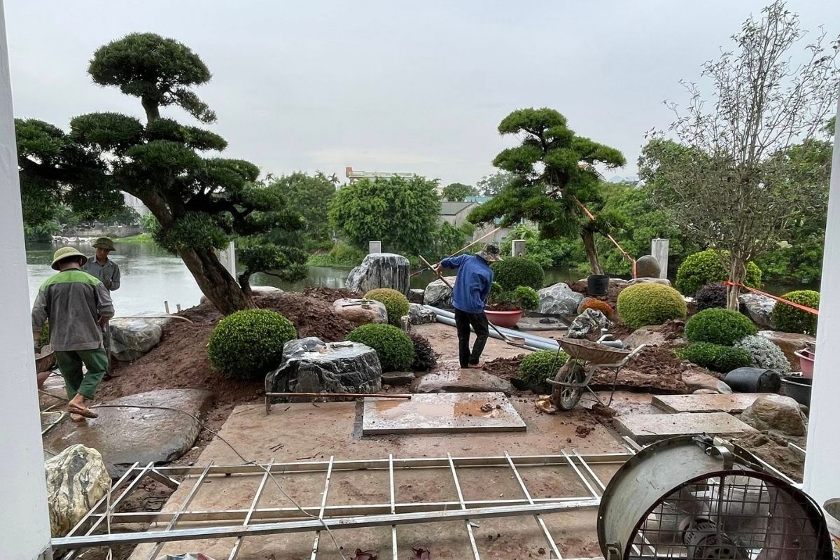 Thi công sân vườn theo bản vẽ