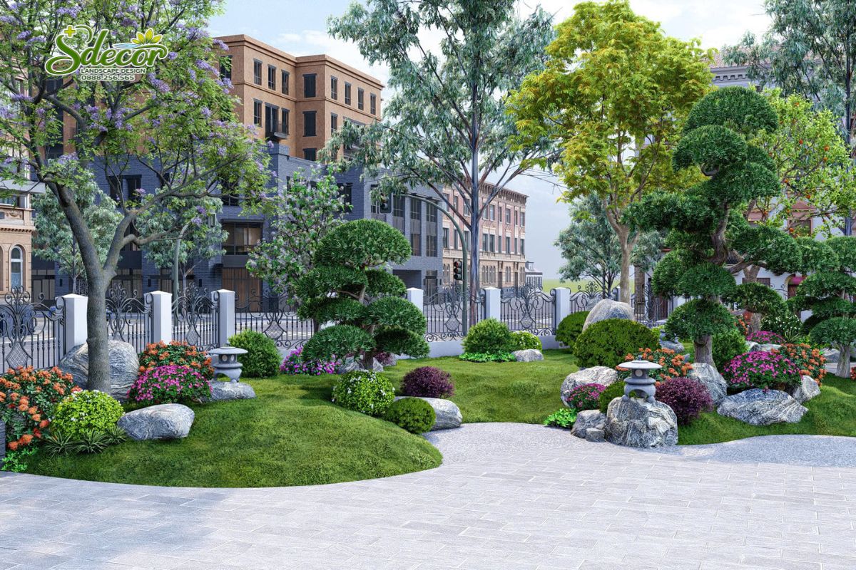 đá lát sân vườn biệt thự Bắc Ninh chống trơn bền đẹp