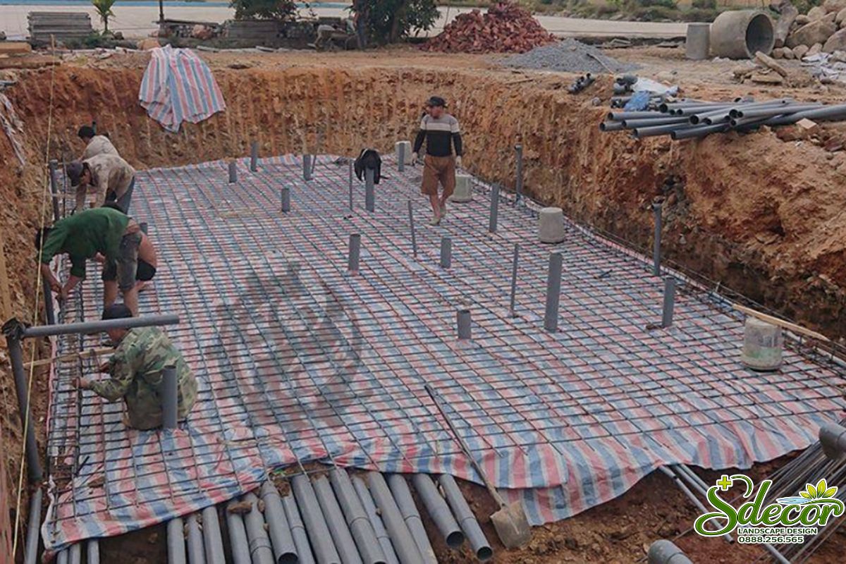 thi công hệ thống lọc hồ cá koi đạt chuẩn