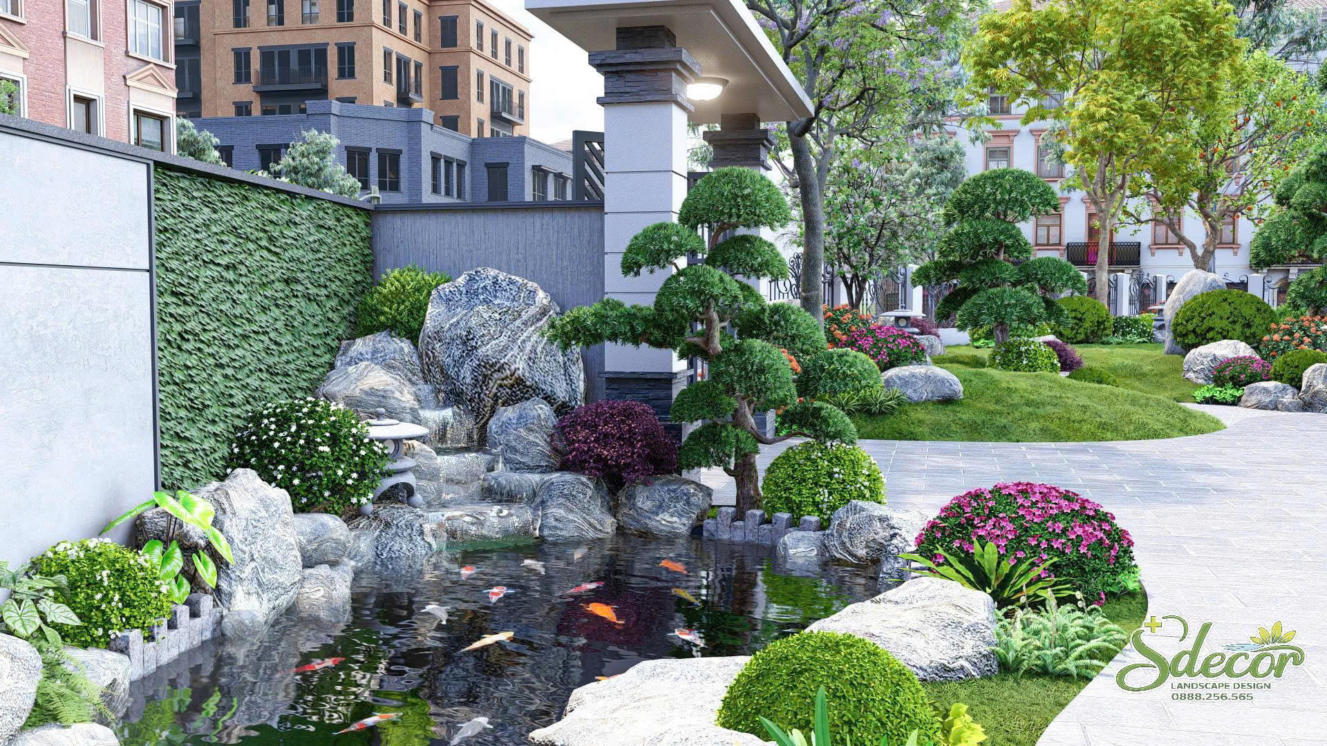 thiết kế sân vườn biệt thự đẹp 